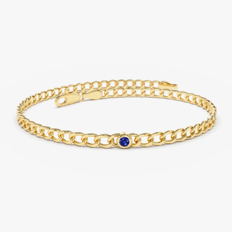 New Arrivals Large Hoop Earrings 14k Gold Cuban Link Bracelet w/ Bezel Setting Sapphire New Arrivals Large Hoop Earrings 14k Gold Cuban Link Bracelet w/ Bezel Setting Sapphire
