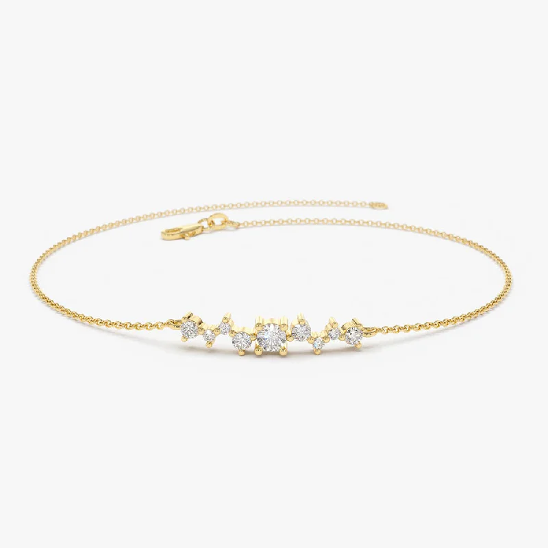 New Arrivals on Discount Black Onyx Ring 14K Gold Multi Diamond Cluster Bracelet
