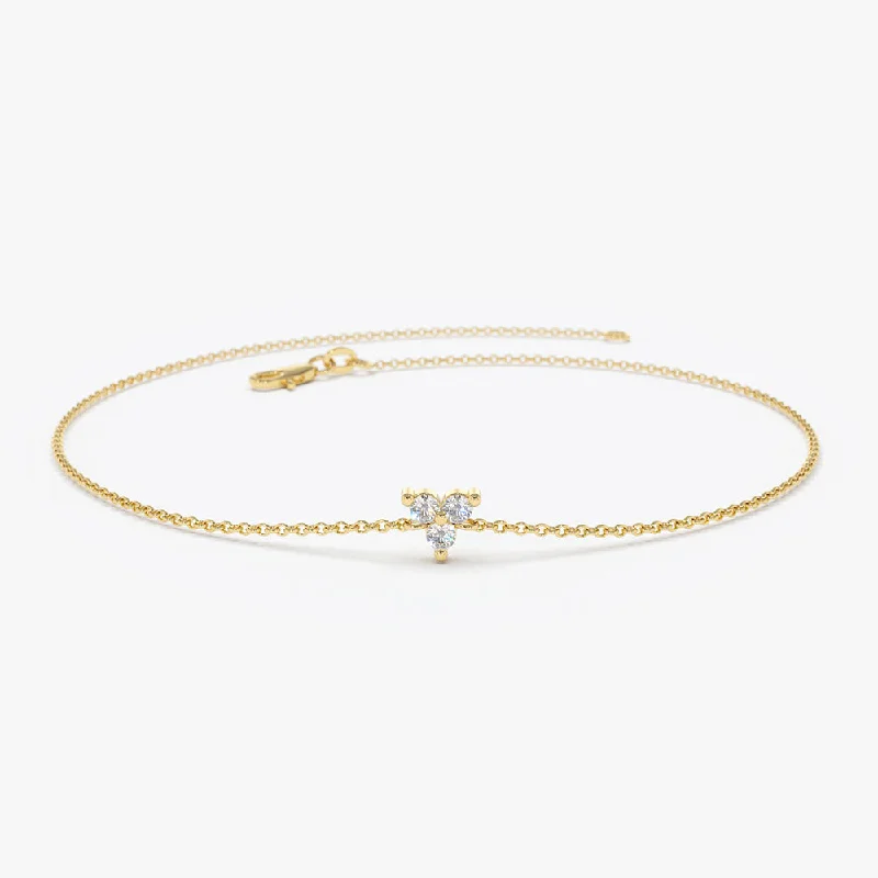 Unbeatable Savings Await Personalized Bracelet 14K Gold Three Diamond Floating Bracelet Unbeatable Savings Await Personalized Bracelet 14K Gold Three Diamond Floating Bracelet