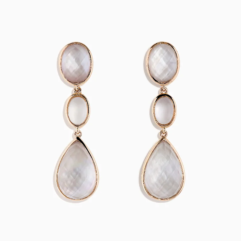 Big Savings, Big Smiles Unique Pendant 14K Rose Gold Quartz Crystal, Rose Quartz and Pink Mother Of Pearl Earrings Big Savings, Big Smiles Unique Pendant 14K Rose Gold Quartz Crystal, Rose Quartz and Pink Mother Of Pearl Earrings