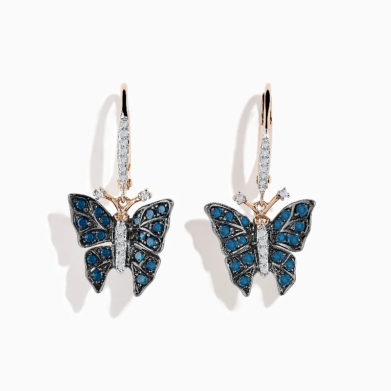 Black Friday - Style Deals All Week Long Minimalist Necklace 14K Rose Gold White and Blue Diamond Butterfly Earrings Black Friday - Style Deals All Week Long Minimalist Necklace 14K Rose Gold White and Blue Diamond Butterfly Earrings