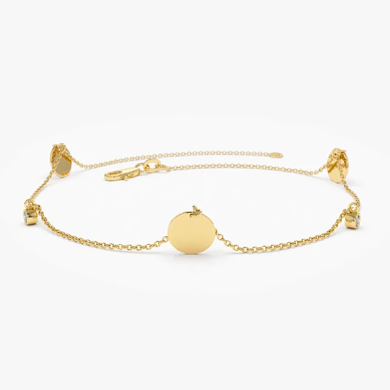 Clearance Sale, Steal Great Bargains Silver Choker 14k Dangling Diamond Bracelet with Dangling Gold Disc Clearance Sale, Steal Great Bargains Silver Choker 14k Dangling Diamond Bracelet with Dangling Gold Disc
