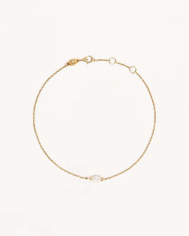 Buy More, Save More Stylish Bracelet 14k Solid Gold Floating Petal Lab-Grown Diamond Bracelet