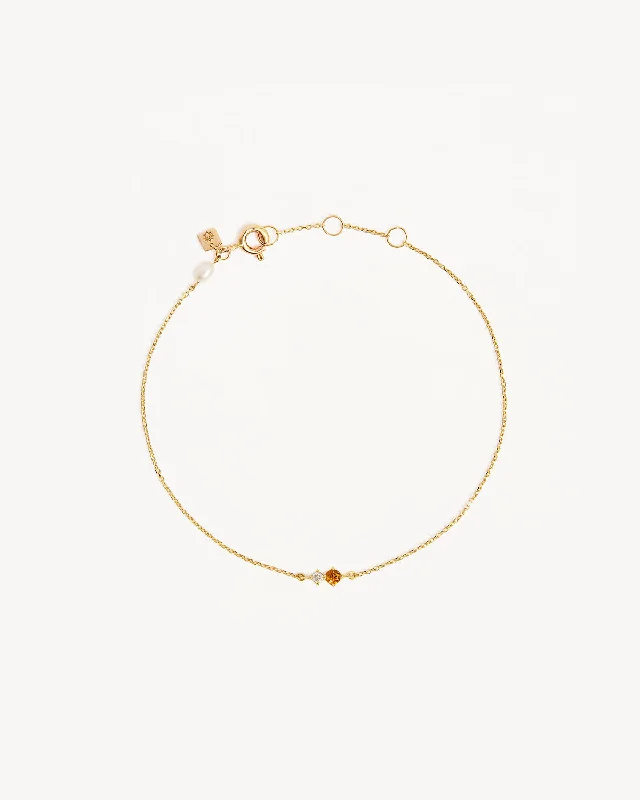 Limited - Time Offer Rose Gold Earrings 14k Solid Gold Magic Within Birthstone Diamond Bracelet - November - Citrine
