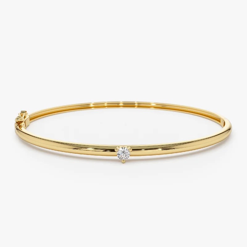 Exclusive Members - Only Sale Birthstone Jewelry 14k Solitaire Diamond Bangle Bracelet 0.10 - 0.30 ctw Exclusive Members - Only Sale Birthstone Jewelry 14k Solitaire Diamond Bangle Bracelet 0.10 - 0.30 ctw