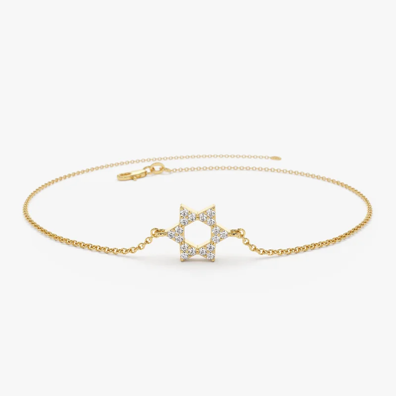 Clearance Sale, Steal Great Bargains Trendy Necklace 14K Star of David Diamond Bracelet