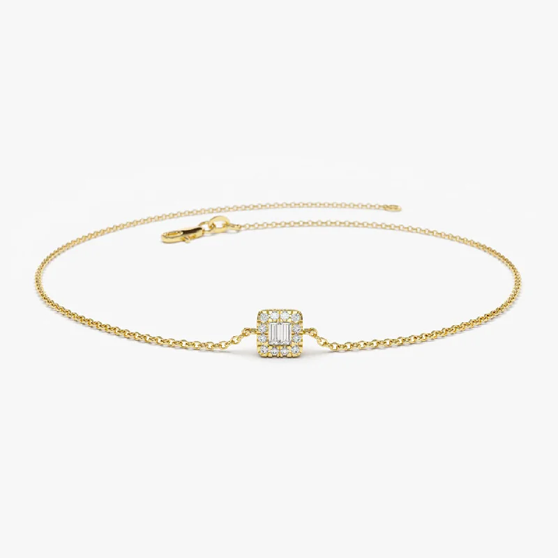 Limited - Edition Collections Now on Sale Eternity Ring 14K Gold Tiny Baguette and Round Diamond Station Bracelet Limited - Edition Collections Now on Sale Eternity Ring 14K Gold Tiny Baguette and Round Diamond Station Bracelet
