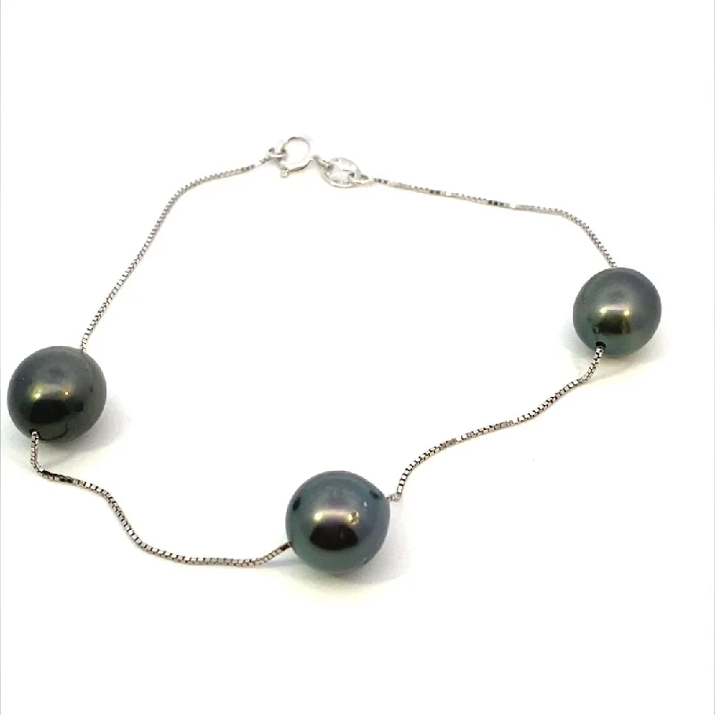 Limited - Edition Collections Now on Sale Precious Jewelry 14K White Gold 8-9mm Tahitian Pearl Station Bracelet Limited - Edition Collections Now on Sale Precious Jewelry 14K White Gold 8-9mm Tahitian Pearl Station Bracelet