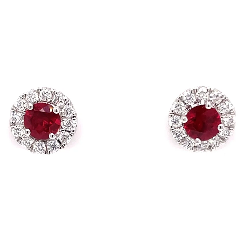 Be the First to Rock the Latest Trends Gemstone Earrings 14K White Gold Ruby & Diamond Earrings; Be the First to Rock the Latest Trends Gemstone Earrings 14K White Gold Ruby & Diamond Earrings;