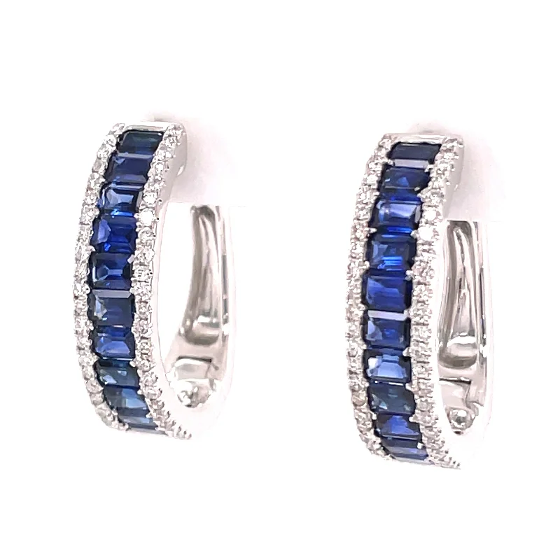New Arrivals Black Pearl Necklace 14K White Gold Sapphire & Diamond Oblong Hoop Earrings New Arrivals Black Pearl Necklace 14K White Gold Sapphire & Diamond Oblong Hoop Earrings