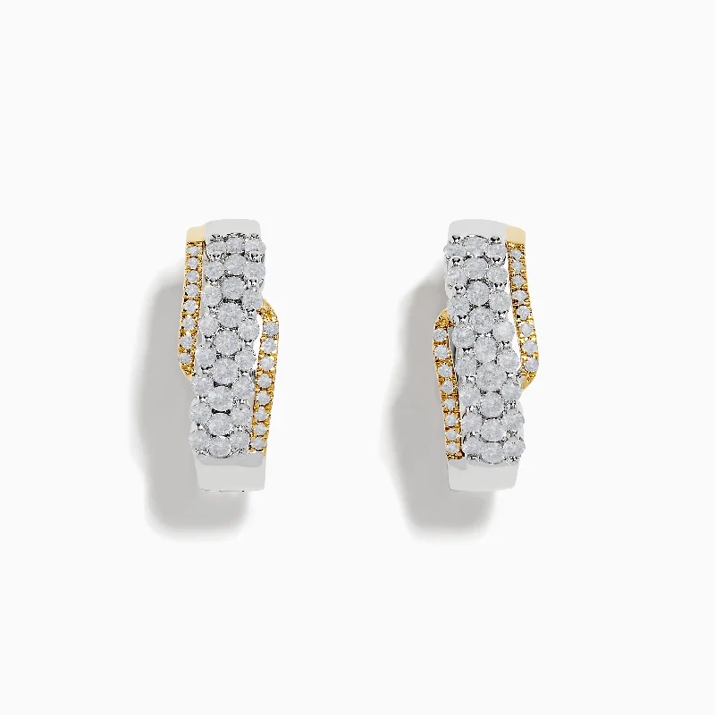 New Arrivals Marquise Ring Duo 14K Two Tone Gold Diamond Hoop Earrings