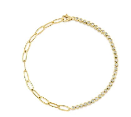 Black Friday - Style Deals All Week Long Tourmaline Necklace 14K Yellow Gold 0.31ctw Diamond Paperclip Link Bracelet by Shy Creation Black Friday - Style Deals All Week Long Tourmaline Necklace 14K Yellow Gold 0.31ctw Diamond Paperclip Link Bracelet by Shy Creation