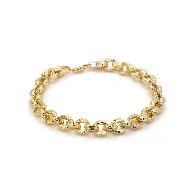 Flash Sale, Grab the Deals Fast Gemstone Bracelet 14K Yellow Gold 5mm Diamond Cut Rolo Link Bracelet Flash Sale, Grab the Deals Fast Gemstone Bracelet 14K Yellow Gold 5mm Diamond Cut Rolo Link Bracelet