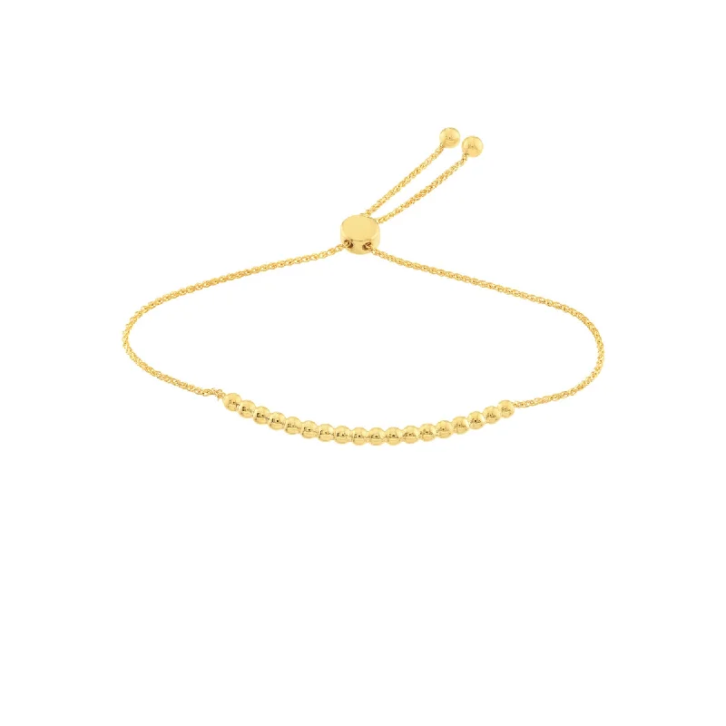 Clearance Sale Sapphire Pendant 14K Yellow Gold Adjustable Beaded Bolo Bracelet by Midas Chain Clearance Sale Sapphire Pendant 14K Yellow Gold Adjustable Beaded Bolo Bracelet by Midas Chain
