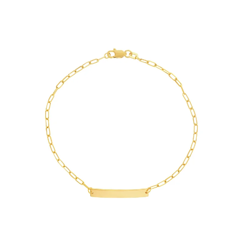 New Arrivals Birthstone Pendant 14K Yellow Gold Engravable ID Bar Bracelet by Midas Chain New Arrivals Birthstone Pendant 14K Yellow Gold Engravable ID Bar Bracelet by Midas Chain