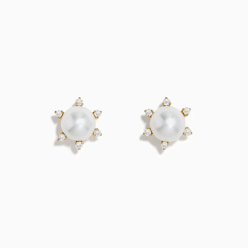 Unbeatable Savings Await Personalized Locket 14K Yellow Gold Fresh Water Pearl and Diamond Earrings Unbeatable Savings Await Personalized Locket 14K Yellow Gold Fresh Water Pearl and Diamond Earrings