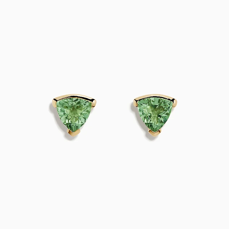 Flash Sale Sapphire Pendant 14K Yellow Gold Green Amethyst Stud Earrings