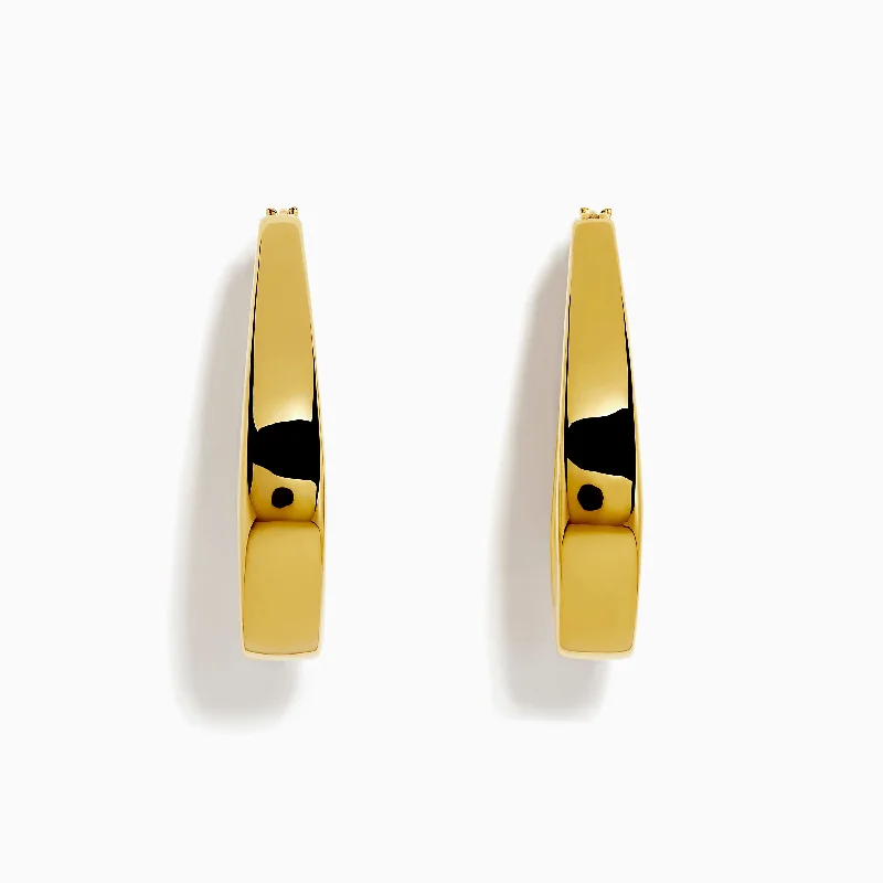 Clearance Sale Vintage Locket 14K Yellow Gold Oval Hoop Earrings