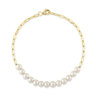 Flash Sale, Grab the Deals Fast Statement Necklace 14K Yellow Gold Paperclip Chain & Cultured Pearl Strand Bracelet by Shy Creation Flash Sale, Grab the Deals Fast Statement Necklace 14K Yellow Gold Paperclip Chain & Cultured Pearl Strand Bracelet by Shy Creation