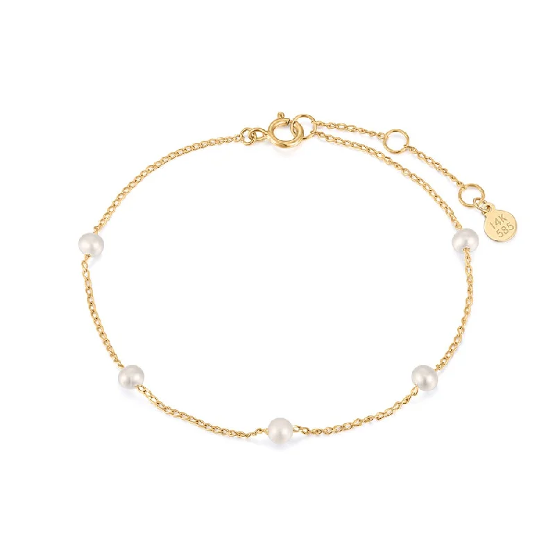 New Arrivals on Discount Minimalist Ring 14K Yellow Gold Pearl Station Bracelet by Aurelie Gi New Arrivals on Discount Minimalist Ring 14K Yellow Gold Pearl Station Bracelet by Aurelie Gi
