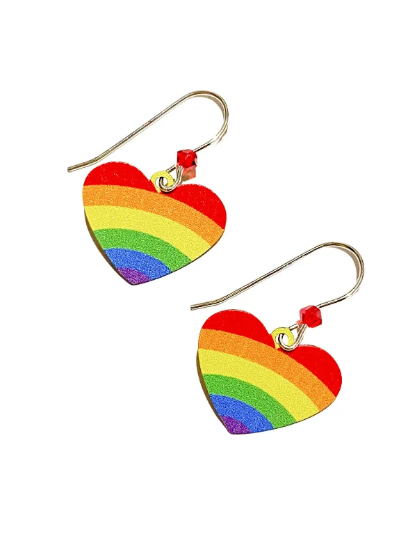 Massive Clearance Sale Gold Chain Rainbow Heart Dangles by Sienna Sky