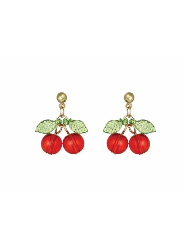 Flash Sale, Grab the Deals Fast Sapphire Ring Cute Cherries Beaded Posts