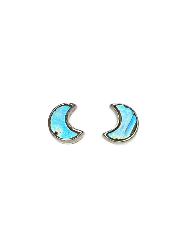 Clearance Sale Birthstone Jewelry Labradorite Crescent Moon Posts