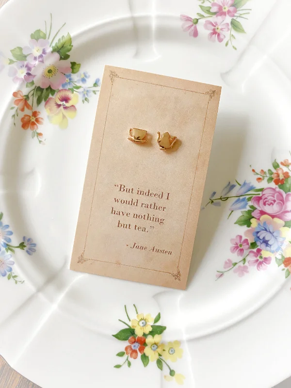 New Arrivals on Discount Custom Jewelry Gold Tea Set Mismatched Posts