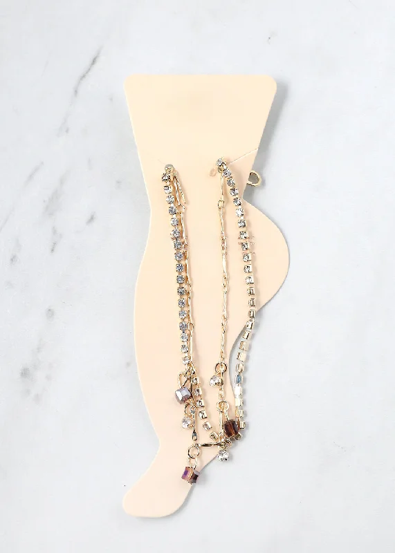 Buy More, Save More Beaded Necklace 2-Layer Crystal Beads Anklet