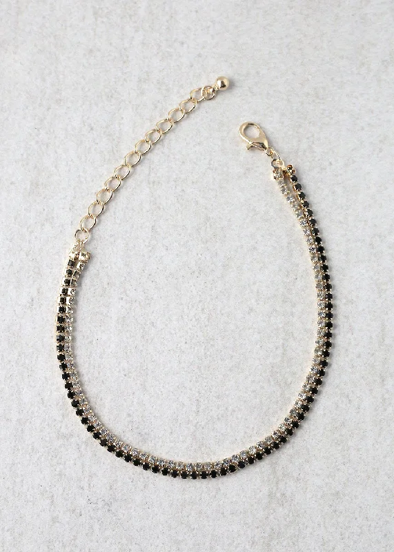 Season - End Clearance Tennis Bracelet 2-Layered Rhinestone Anklet