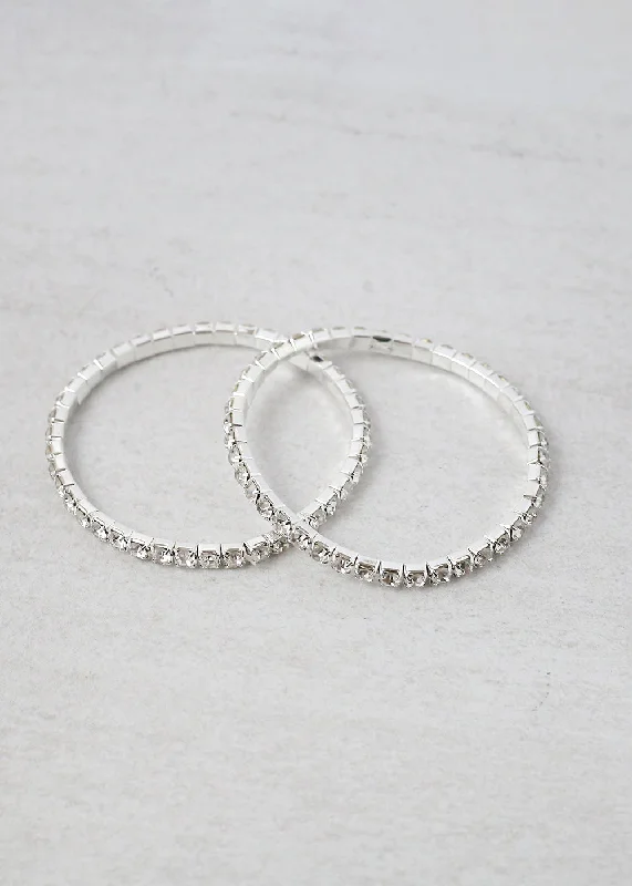Be the First to Rock the Latest Trends Simple Earrings 2 PC Rhinestone Bracelet