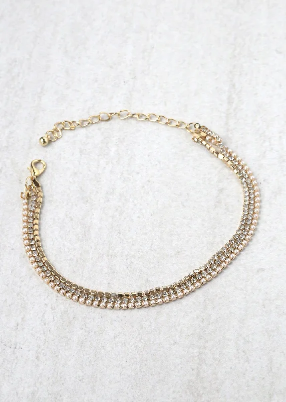 Clearance Sale Fashion Ring 3 Layered Rhinestone Anklet