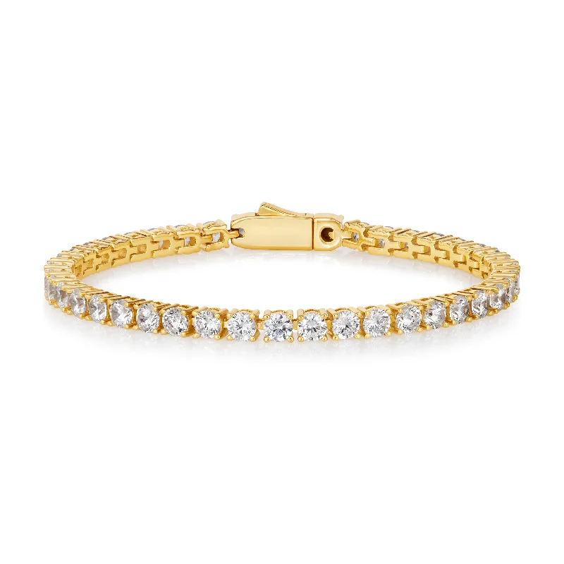 New Arrivals Silver Bangles 4 Carat Straight Line Tennis Bracelet