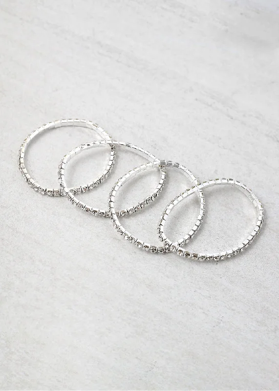 Exclusive Members - Only Sale Everyday Jewelry 4 PC Rhinestone Bracelet