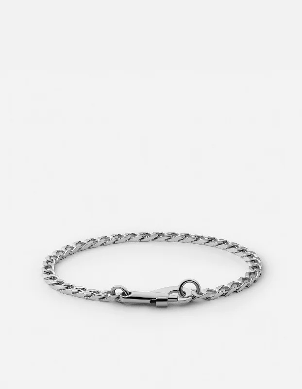 Limited - Edition Collections Now on Sale Crystal Bracelet 4mm Snap Chain Bracelet, Sterling Silver Limited - Edition Collections Now on Sale Crystal Bracelet 4mm Snap Chain Bracelet, Sterling Silver