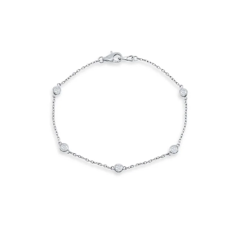Buy More, Save More Gold Chain 5 Stone Diamond By The Yard Bracelet (0.36 ct.) Bezel Set in 14K Gold Buy More, Save More Gold Chain 5 Stone Diamond By The Yard Bracelet (0.36 ct.) Bezel Set in 14K Gold