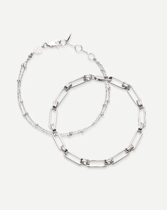 Don't Miss Your Chance Round Cut Ring Aegis Double Chain Bracelet Set