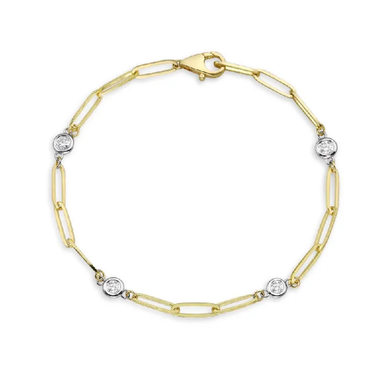 Shop Now, Save Big Bucks Unique Jewelry Alternate Diamond Bezel & Paper Clip Bracelet (0.35 ct.) in 14K Gold Shop Now, Save Big Bucks Unique Jewelry Alternate Diamond Bezel & Paper Clip Bracelet (0.35 ct.) in 14K Gold