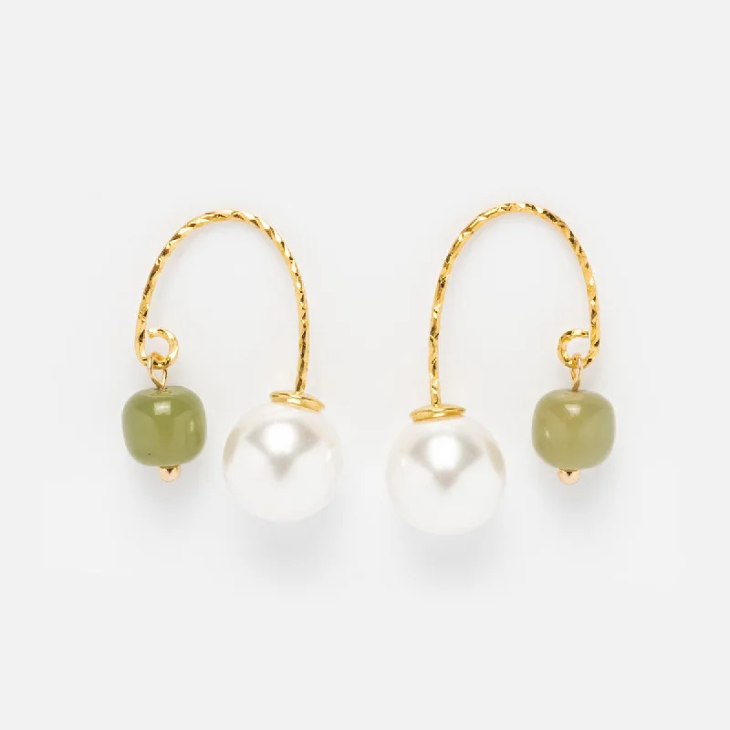 Season - End Clearance Elegant Earrings Ana Jade and Pearl Thread Earrings