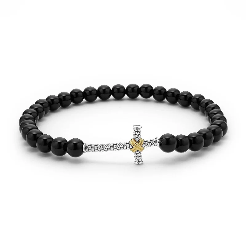 Clearance Sale, Steal Great Bargains Fashion Ring Anthem Onyx Cross Beaded Stretch Bracelet Clearance Sale, Steal Great Bargains Fashion Ring Anthem Onyx Cross Beaded Stretch Bracelet