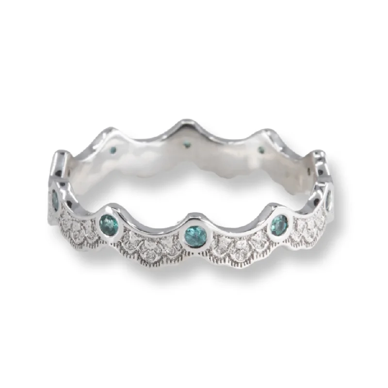 Massive Clearance Sale Dainty Ring Aury Lace Wedding Ring with Eternity Alexandrites
