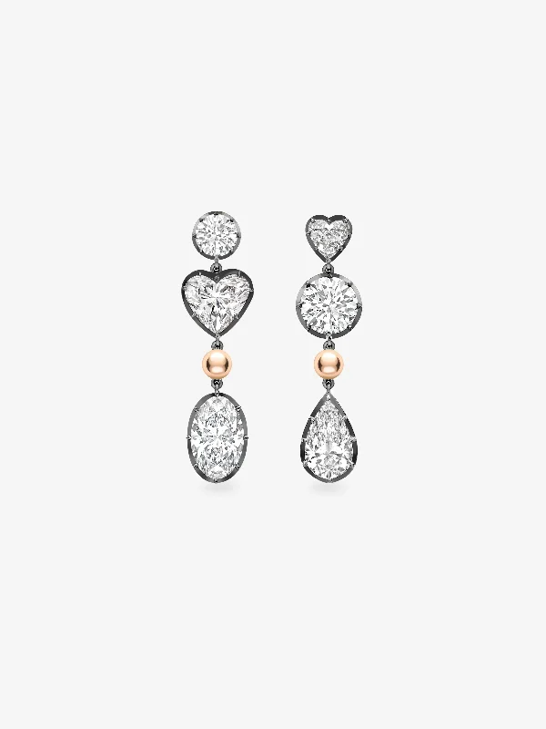 New Arrivals on Discount Elegant Jewelry Ball n Chain Multi-shape Diamond Earrings