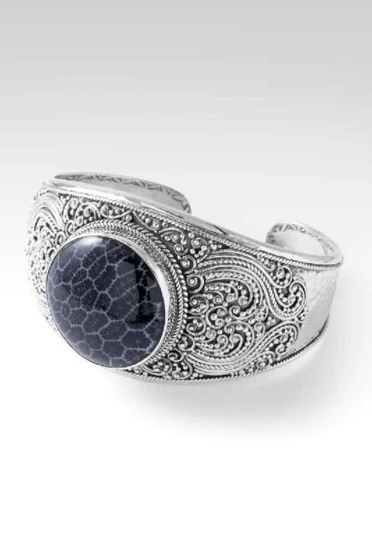 Season - End Clearance Silver Choker Be the Light Cuff™ In Black Indonesian Coral