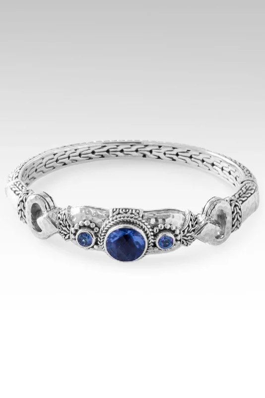 Shop Comfortably at Home Elegant Chain Beacon of Courage Bangle™ in Blue Violet Fluorite Shop Comfortably at Home Elegant Chain Beacon of Courage Bangle™ in Blue Violet Fluorite