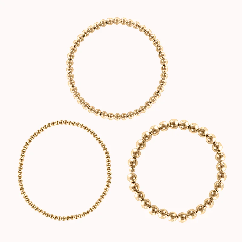 Clearance Sale Engagement Ring Beaded Stretch Bracelet Trio