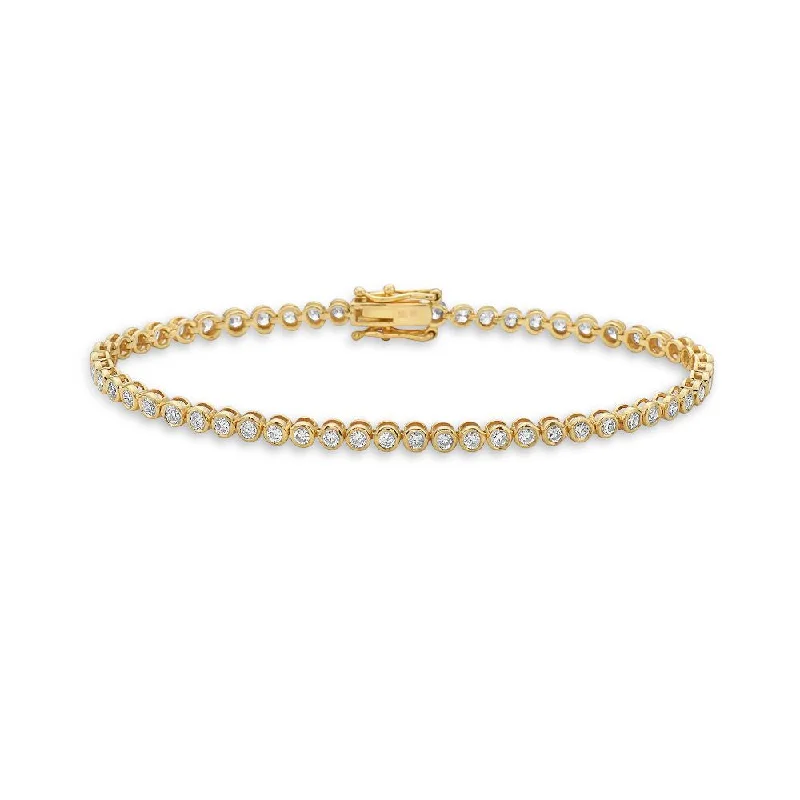 Shop Now, Save Big Bucks White Gold Necklace Diamond Tennis Bracelet (2.50 ct.) Bezel Setting in 14K Gold Shop Now, Save Big Bucks White Gold Necklace Diamond Tennis Bracelet (2.50 ct.) Bezel Setting in 14K Gold