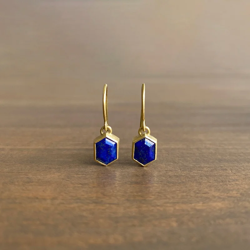 Buy More, Save More Opal Necklace Bezel Set Lapis Hexagon Drop Earrings