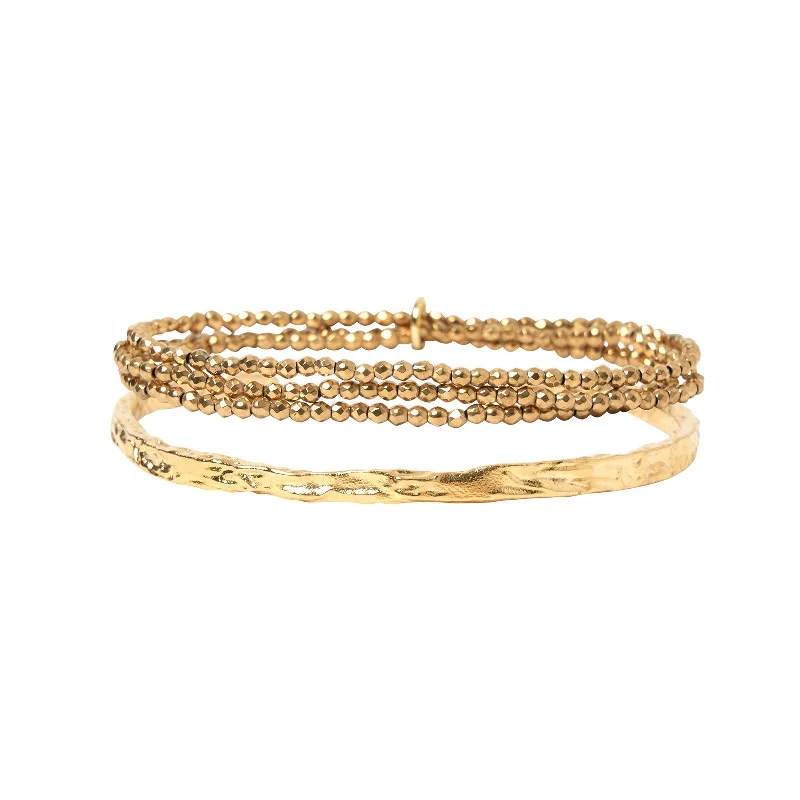 Buy More, Save More Opal Ring Birdie Gold Bracelet Stack