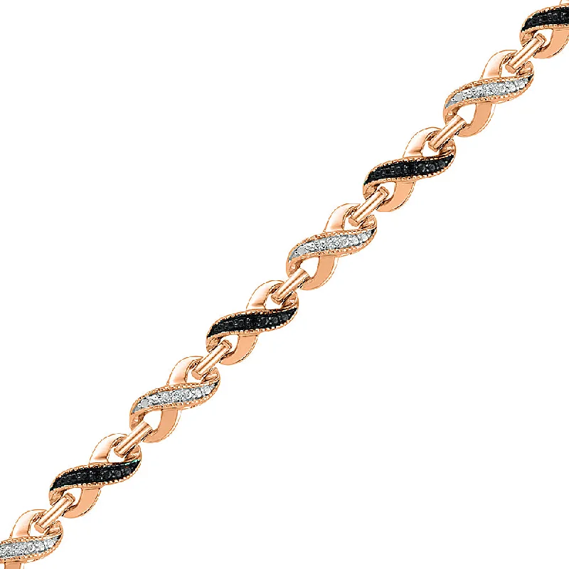 Huge Discounts, Unbeatable Offers Fashionable Earrings Black & White Diamond Infinity Bracelet