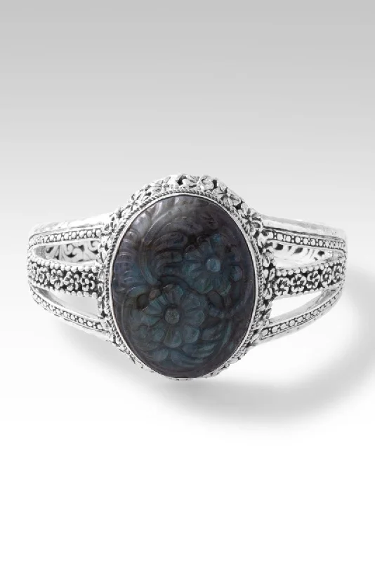 Limited - Time Offer Handmade Chain Bloom With Grace Cuff™ in Labradorite & Black Stone Limited - Time Offer Handmade Chain Bloom With Grace Cuff™ in Labradorite & Black Stone
